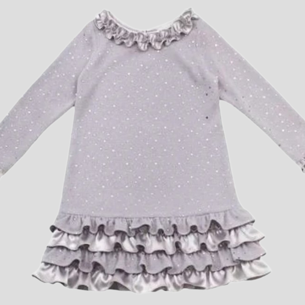 Rare Editions Lavender Sparkle Ruffle Dress